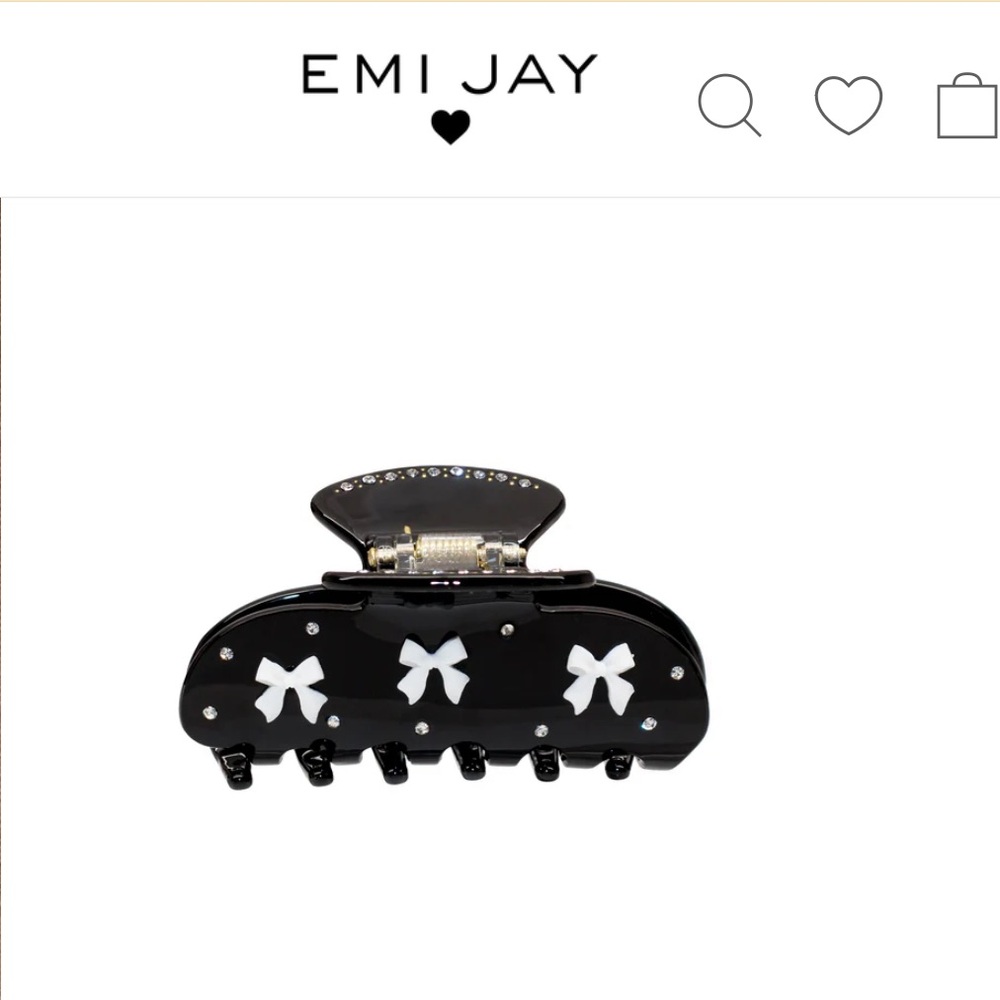 Emi Jay Black and White SWEETHEART CLIP IN PRIMA DONNA